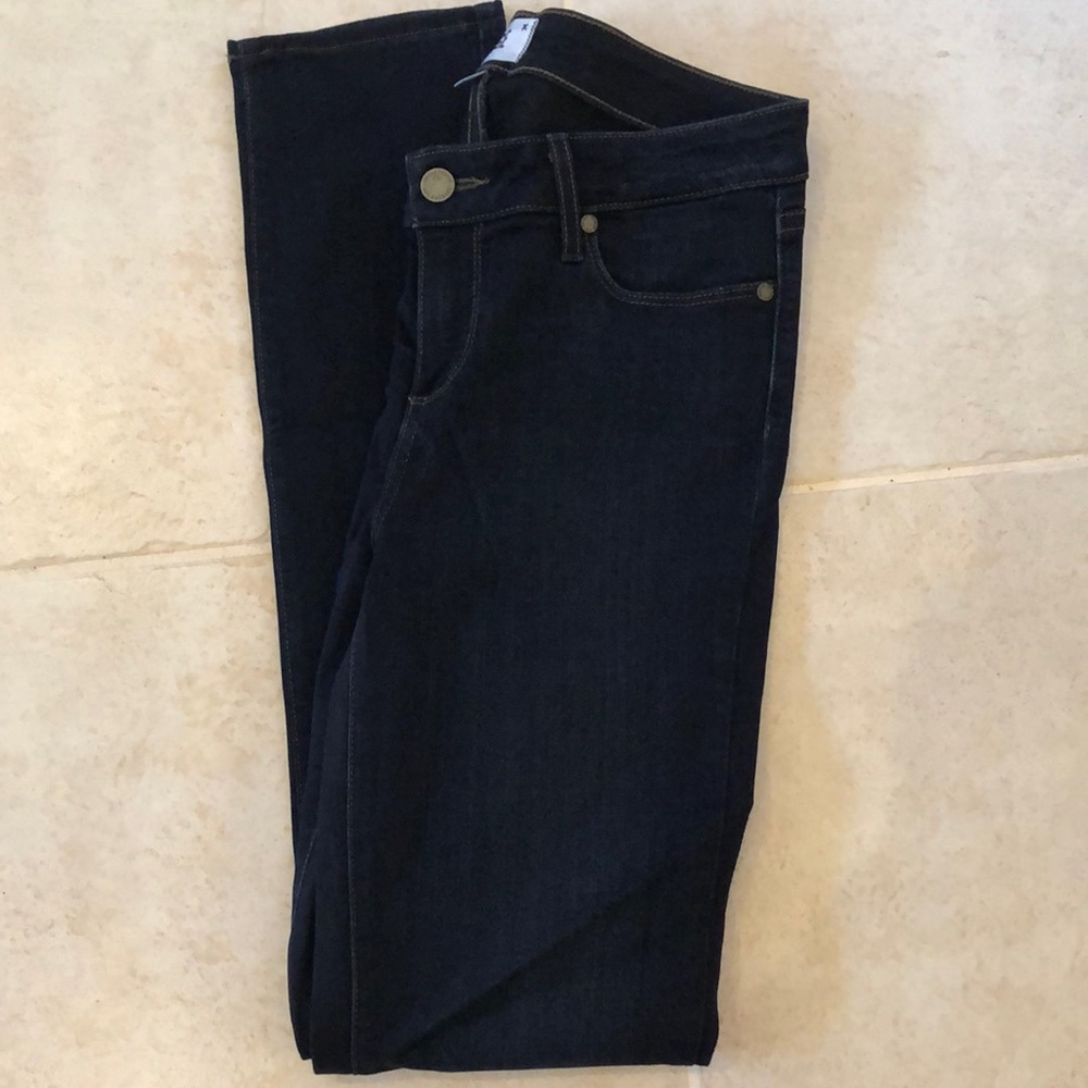 Paige Dark Blue Skyline Skinny Stretch pocket jeans - Picture 2 of 11